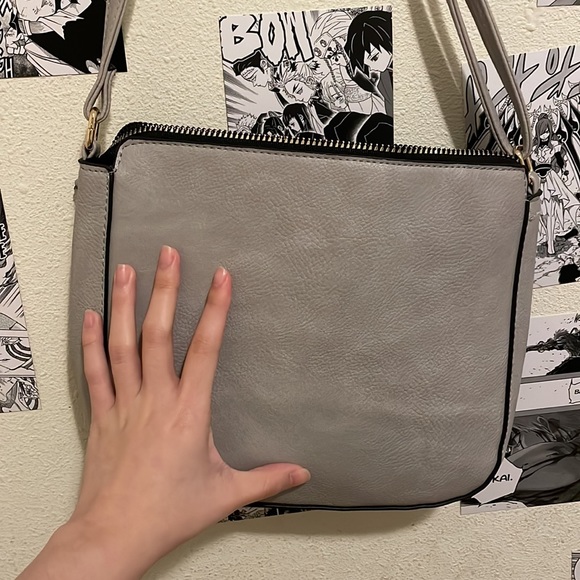 High Fashion Solid Grey Vintage Handbag Cross-Shoulder Bag Multiple Pockets - Picture 5 of 5